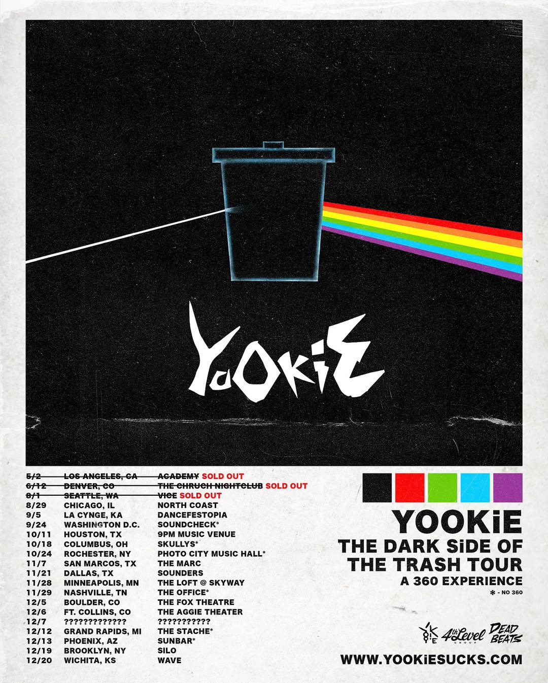 YOOKiE The Dark Side Of The Trash Tour Tour Poster 2025